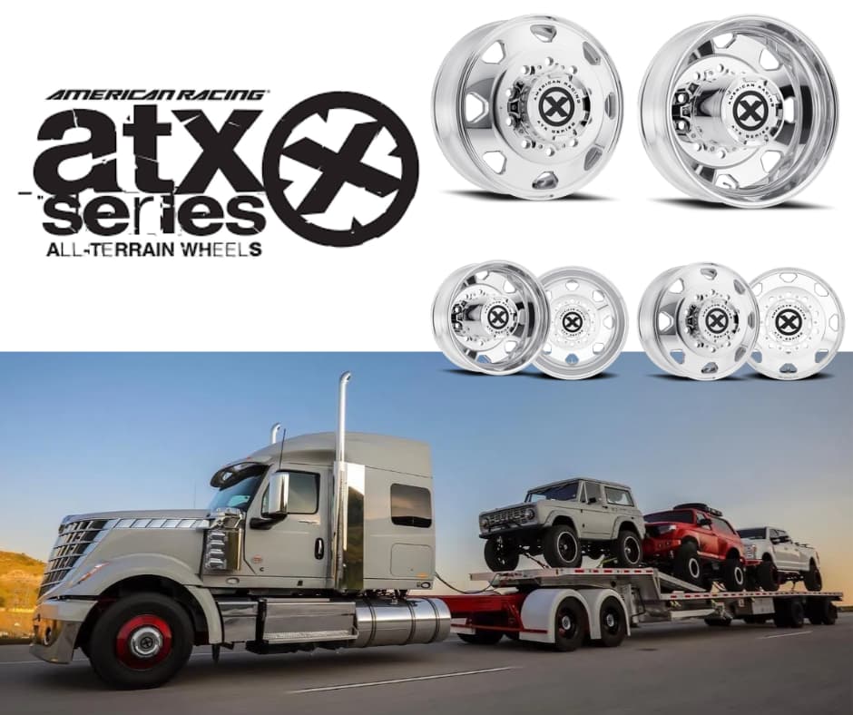 ATX wheels on International truck with trailer