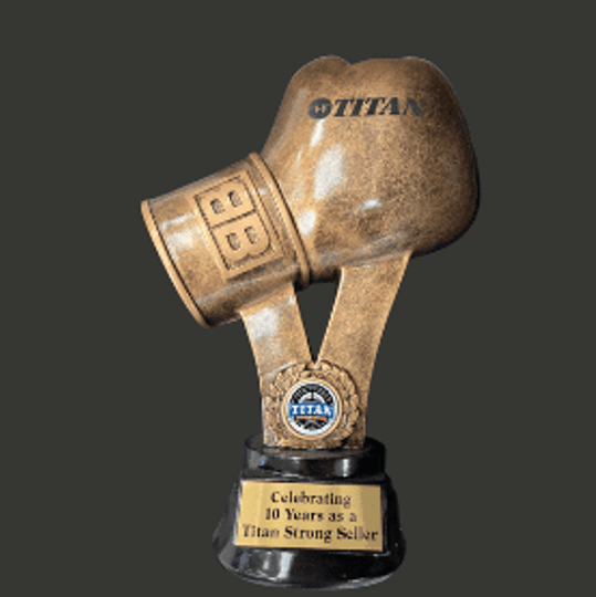 Trophy for Ten Years as a Titan Strong Seller.