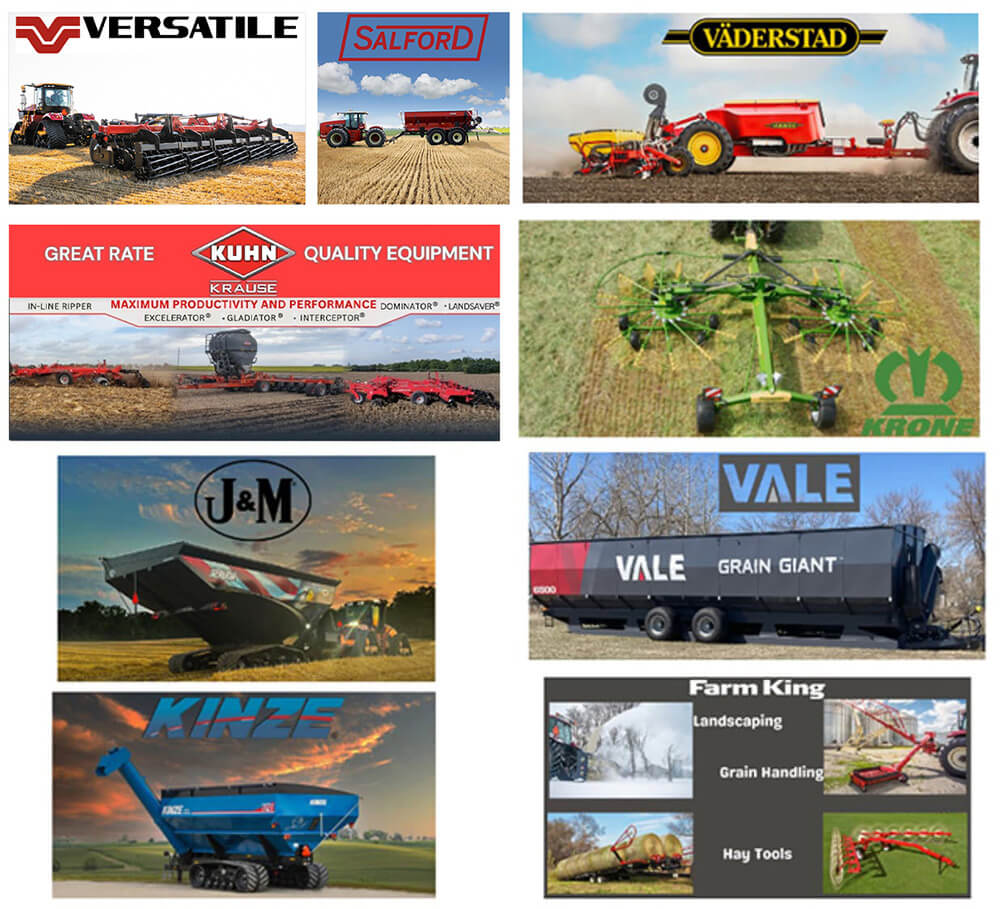 lineup of implement brands