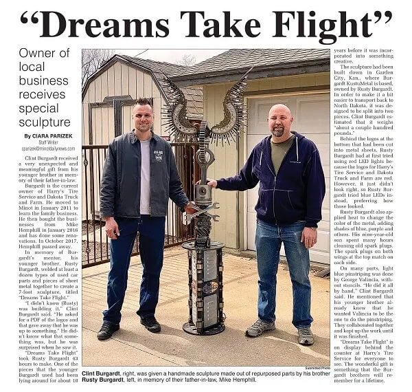 Newspaper Cover Titled Dreams Take Flight