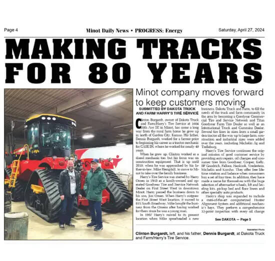 Newspaper Cover Titled Making Tracks For 80 Years